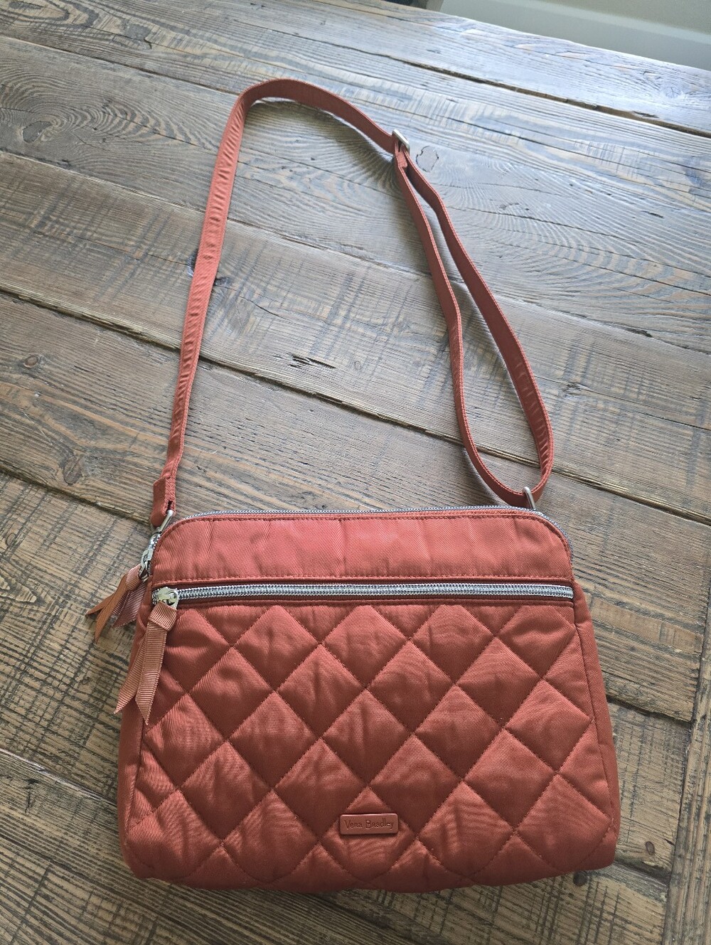 Vera Bradley Quilted Crossbody Shoulder Bag in Rust